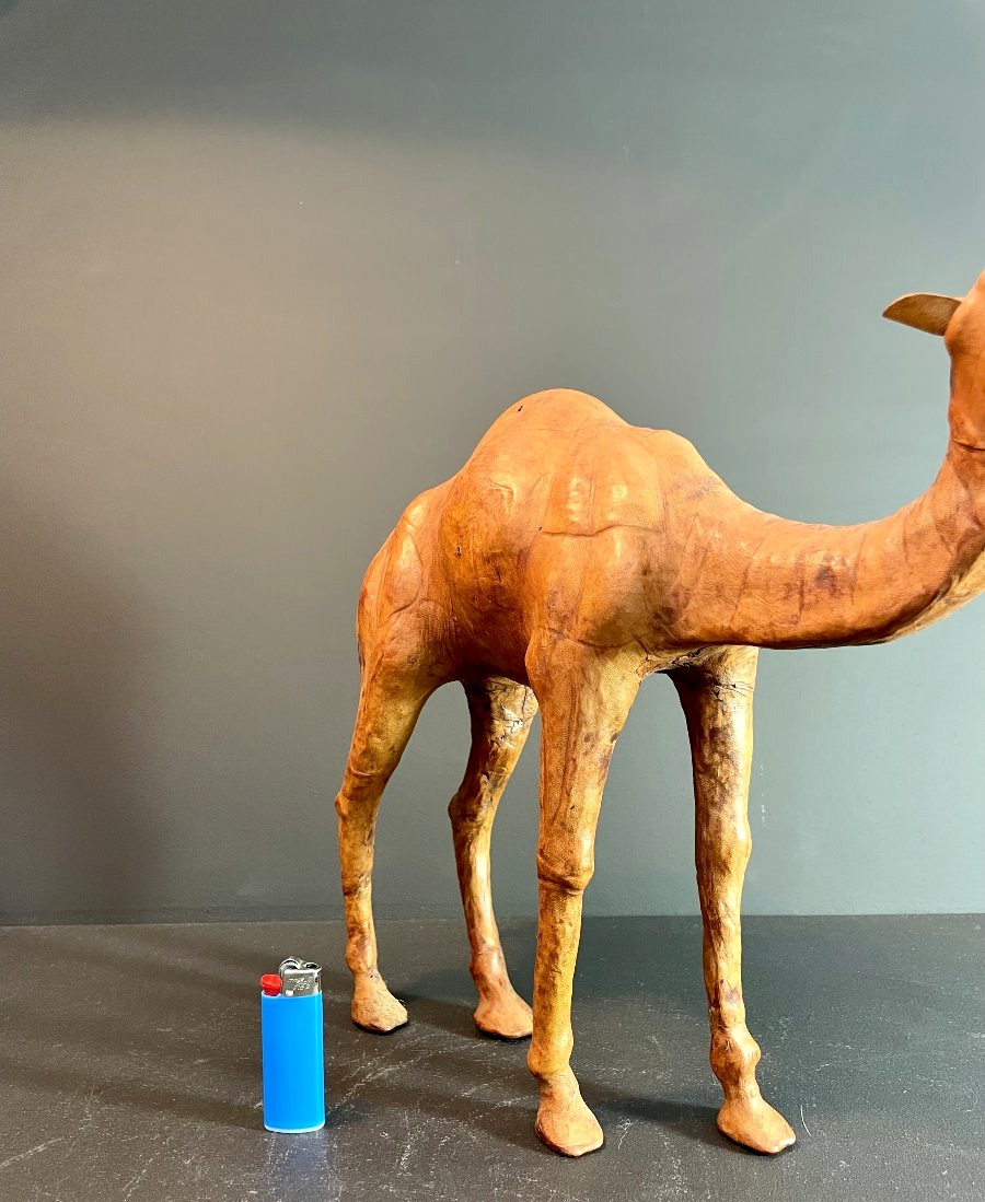 Morocco, Leather Sculpture Of A Dromedary, 1970/1980.-photo-5