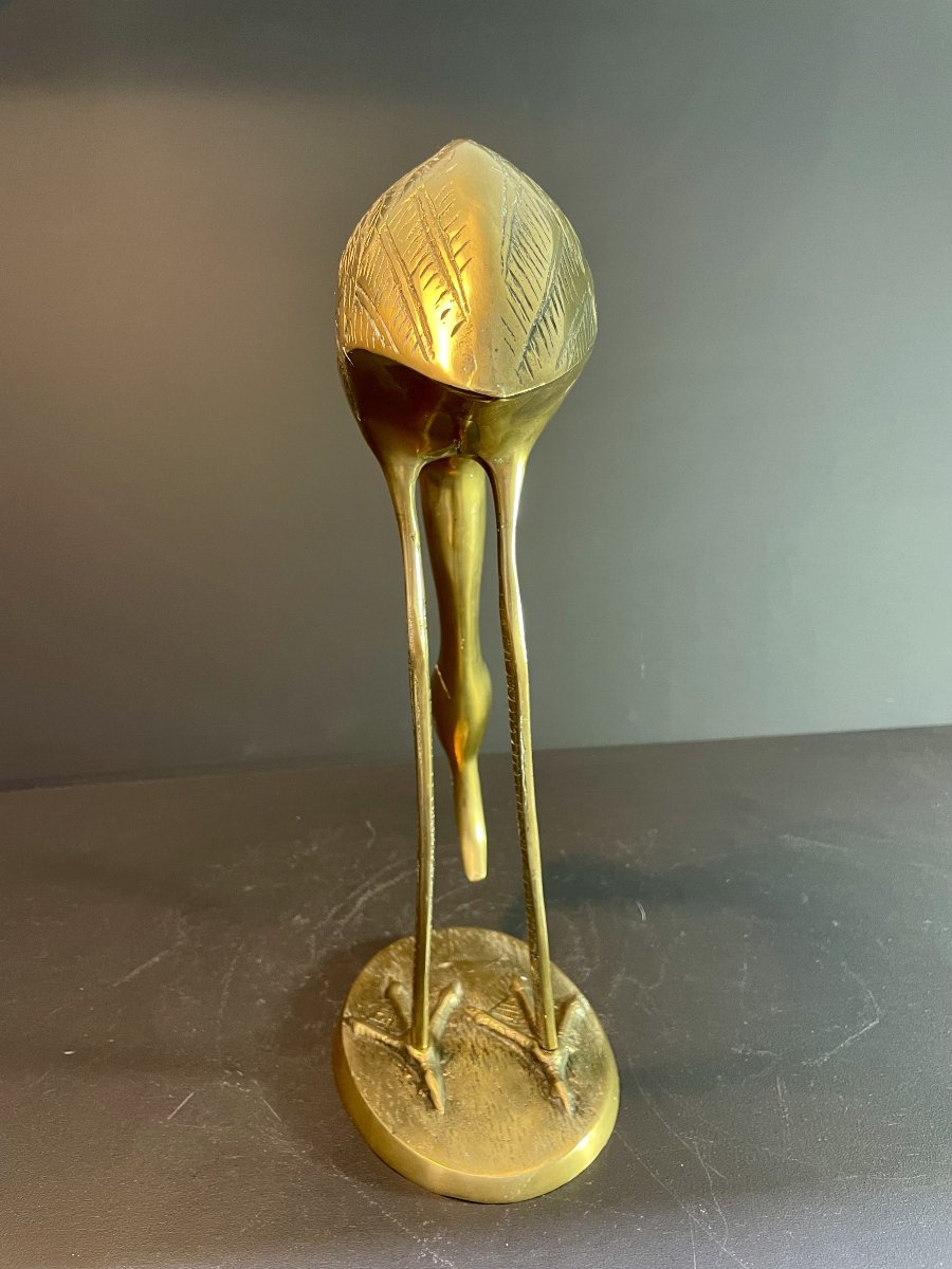 France, 1970, Hollywood Regency-style Brass Bird Sculpture.-photo-4