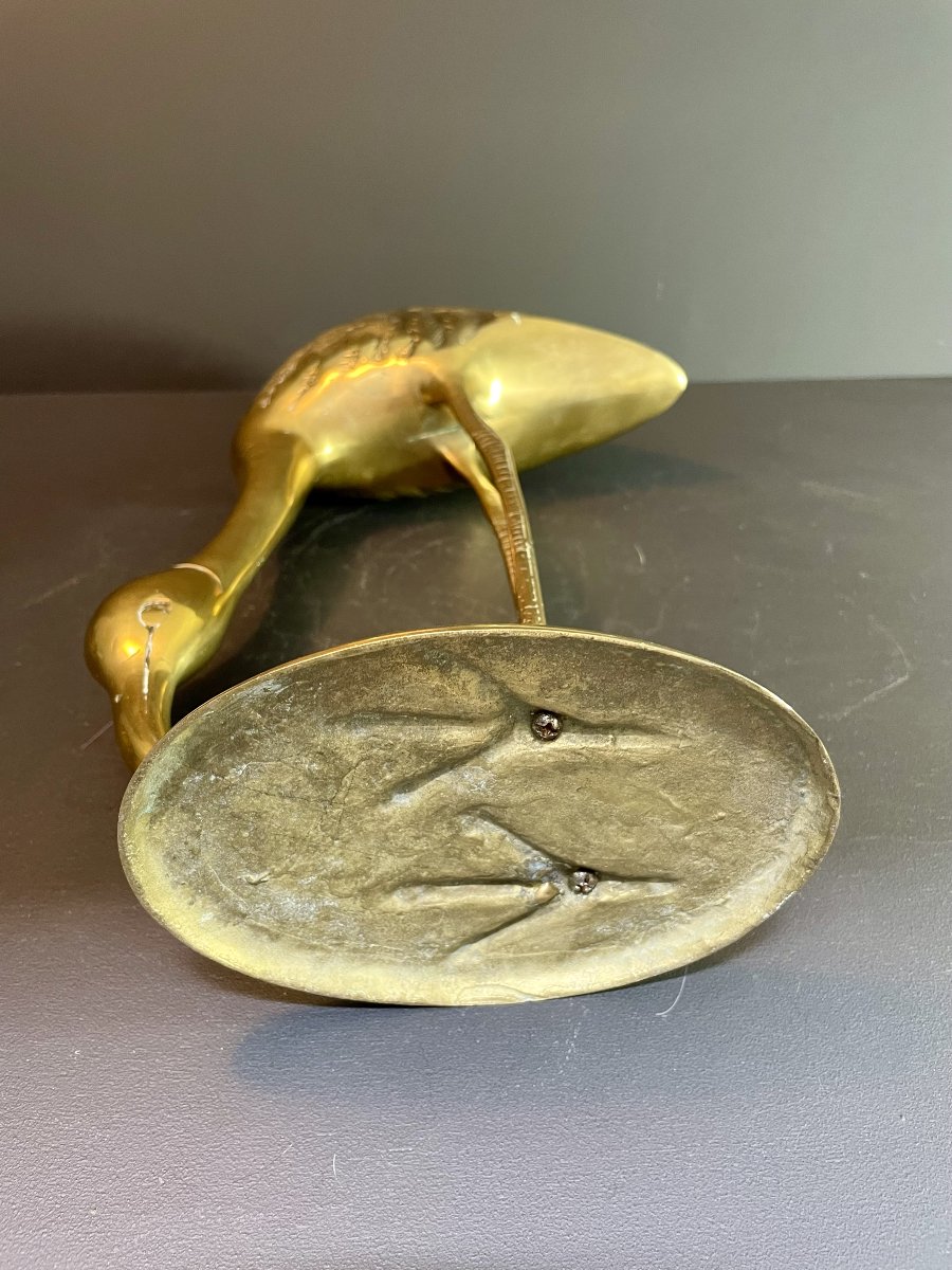 France, 1970, Hollywood Regency-style Brass Bird Sculpture.-photo-2