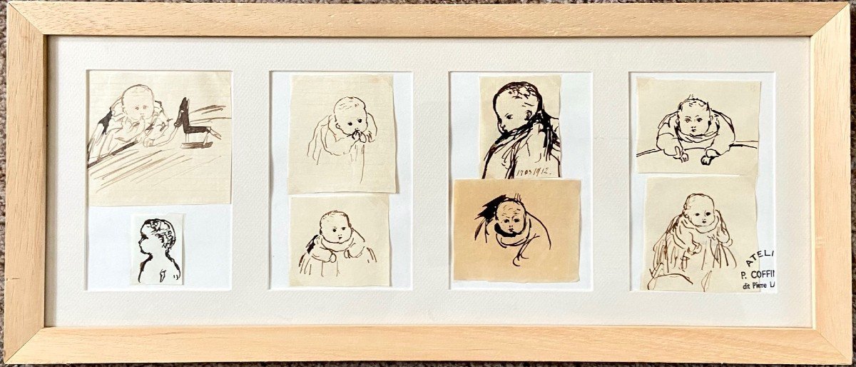 Pierre Coffinhal-laprade, Known As Laprade (1875–1931), A Series Of Eight Ink Drawings On Paper.-photo-2