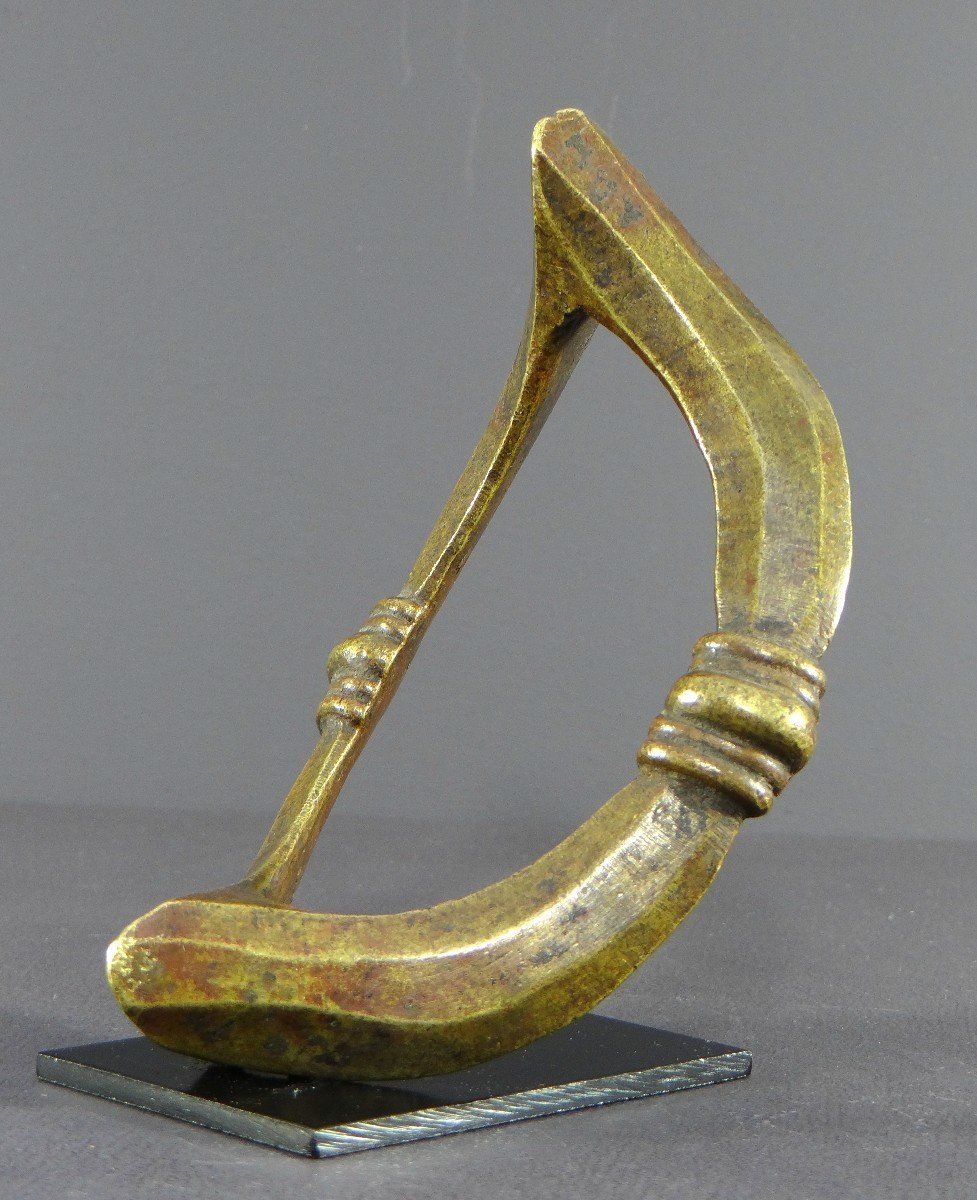 Côte D’ivoire, Peuple Senoufo, Début Du XXème Siècle, Chevillière En Bronze.-photo-2
