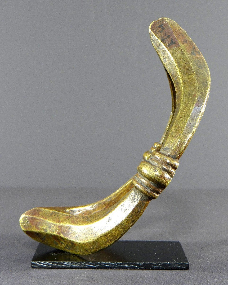 Côte D’ivoire, Peuple Senoufo, Début Du XXème Siècle, Chevillière En Bronze.-photo-3