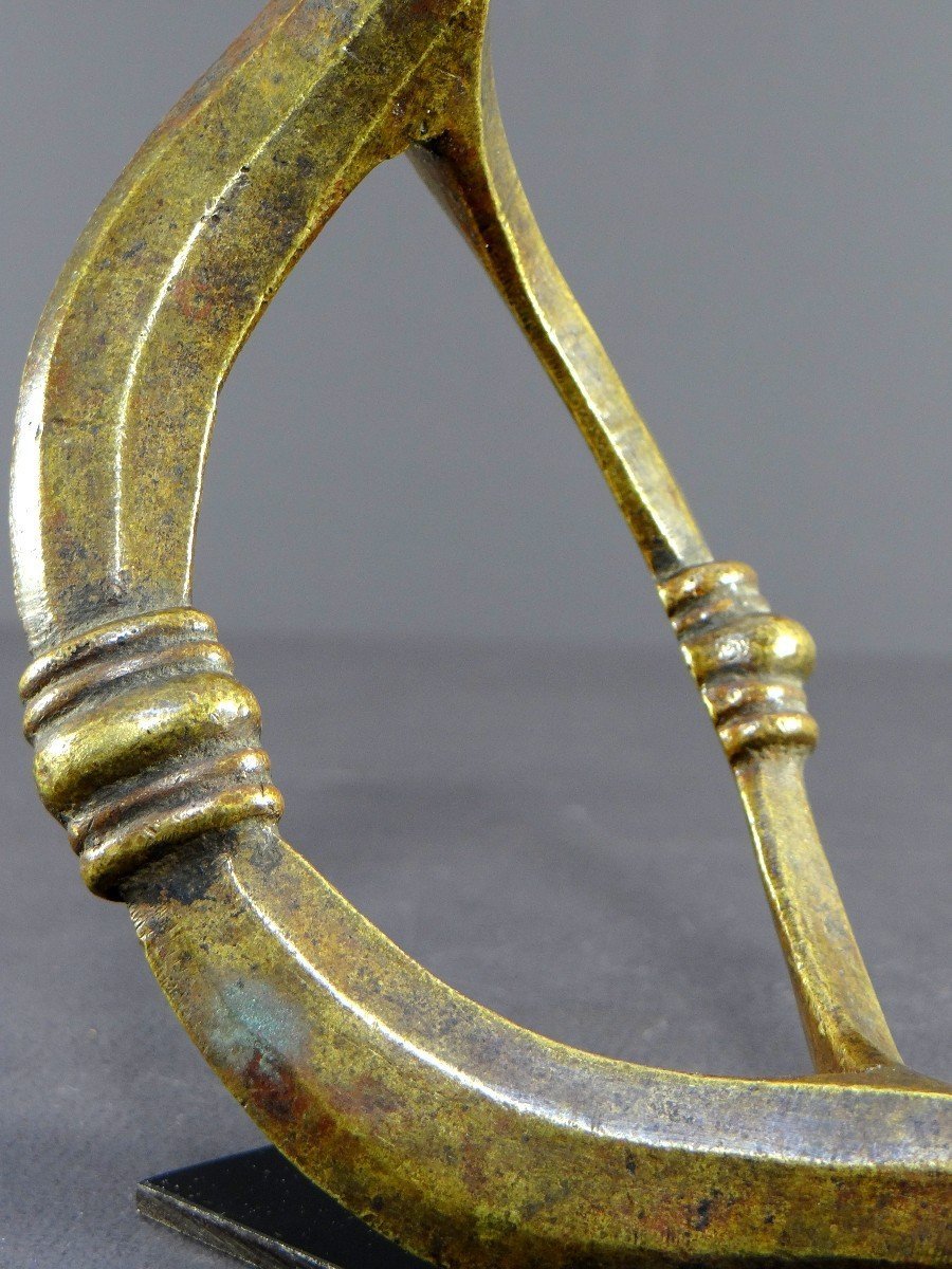 Côte D’ivoire, Peuple Senoufo, Début Du XXème Siècle, Chevillière En Bronze.-photo-1