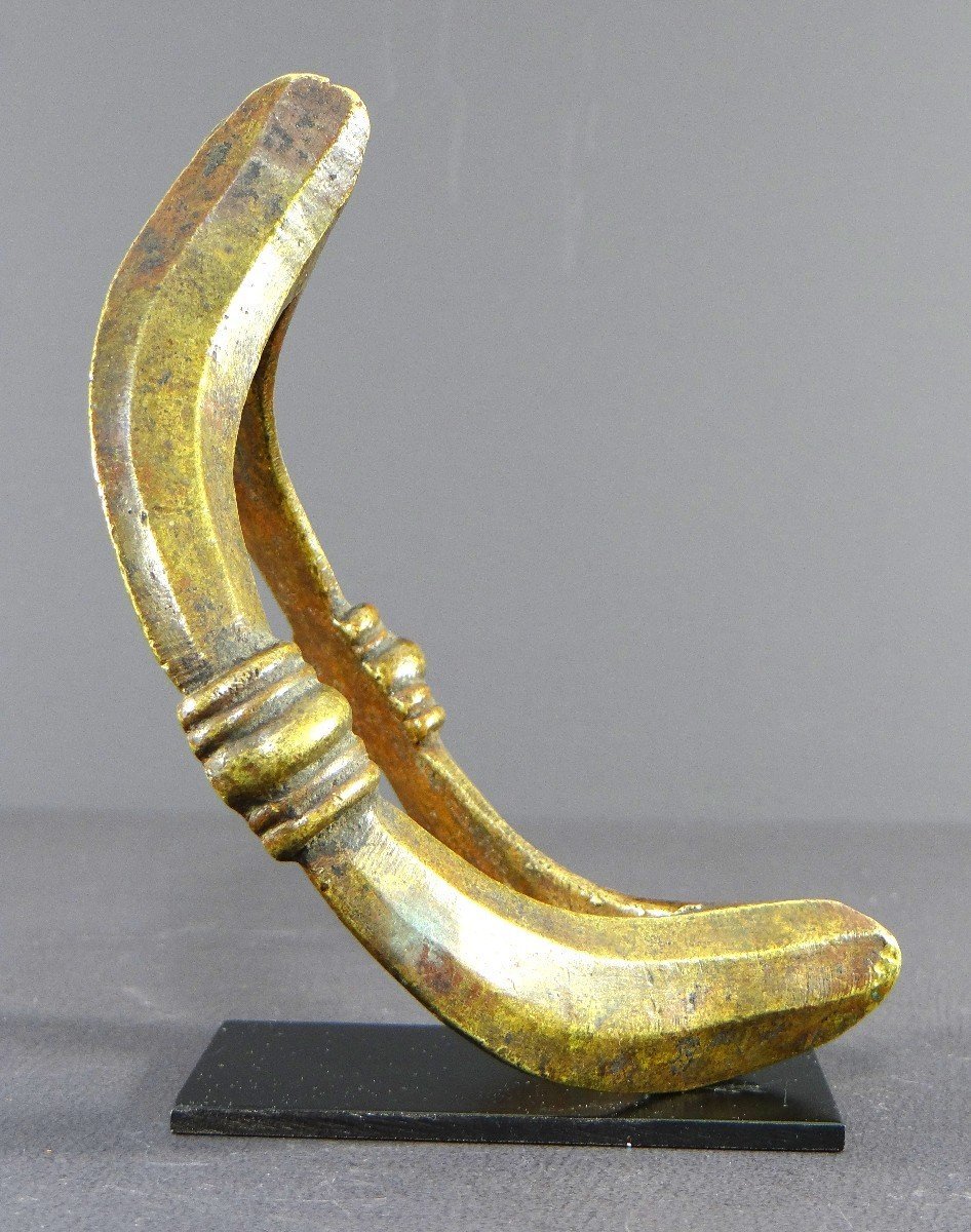 Côte D’ivoire, Peuple Senoufo, Début Du XXème Siècle, Chevillière En Bronze.-photo-2