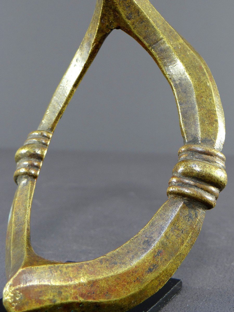 Côte D’ivoire, Peuple Senoufo, Début Du XXème Siècle, Chevillière En Bronze.-photo-4