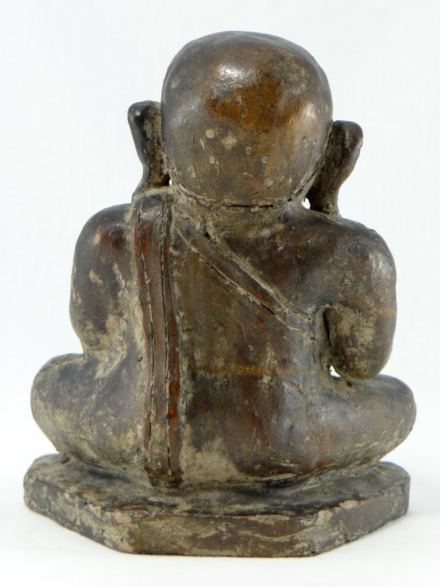 China, Circa 1900 Or Earlier, Putaï Or Opulent Buddha, Modeled In Terracotta.-photo-1