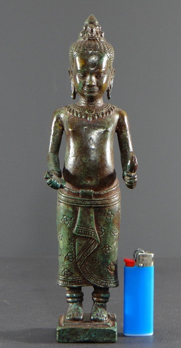Cambodge, Peuple Khmer, Fin Du XIXème Siècle, Statue De Vishnu (vishnou) En Bronze.-photo-8