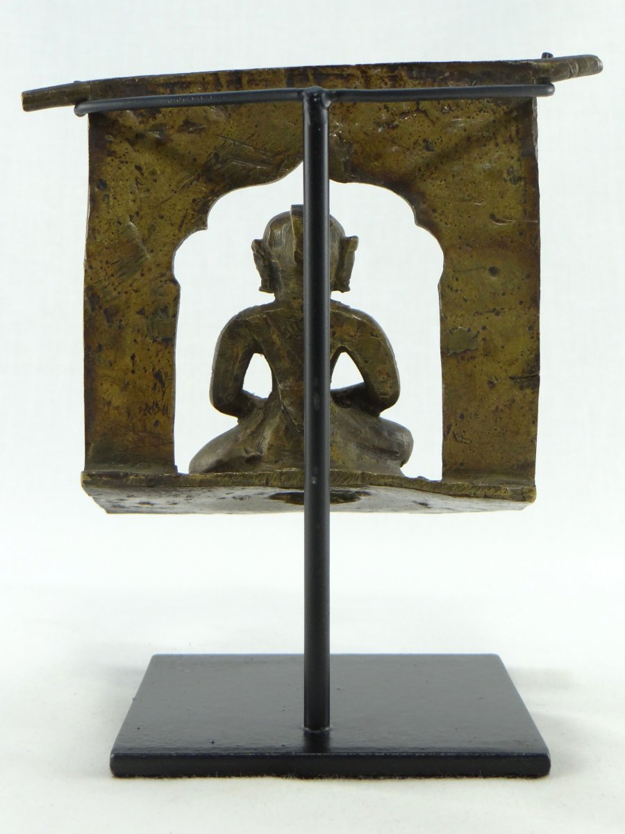 Inde, XIXème Siècle, Petit Autel Hindouiste En Bronze Représentant Une Divinité.-photo-2