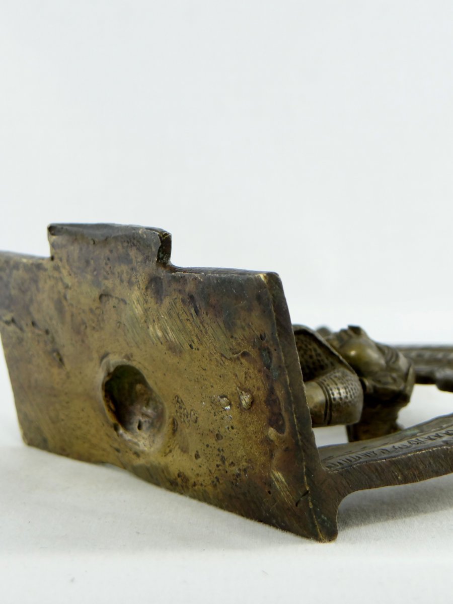 Inde, XIXème Siècle, Petit Autel Hindouiste En Bronze Représentant Une Divinité.-photo-4