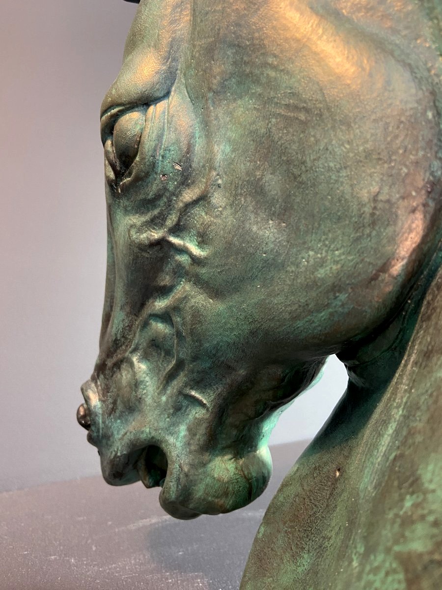 Patinated Plaster Horse Sculpture By James Killian Spratt For Austin Productions, 1978.-photo-4
