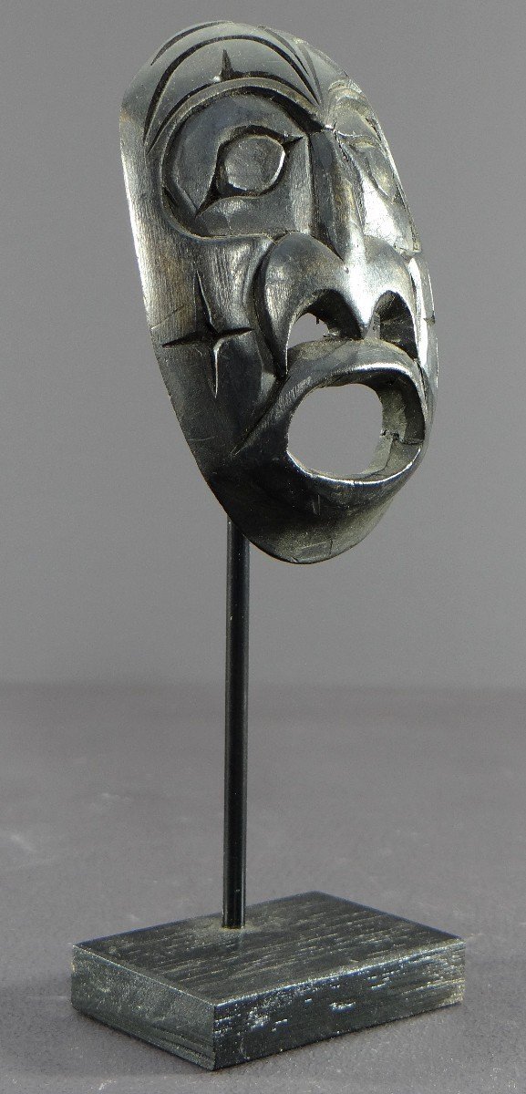 Canadian Indigenous Art, Anthropomorphic Wood Sculpture By John Joseph (born In 1957)-photo-2