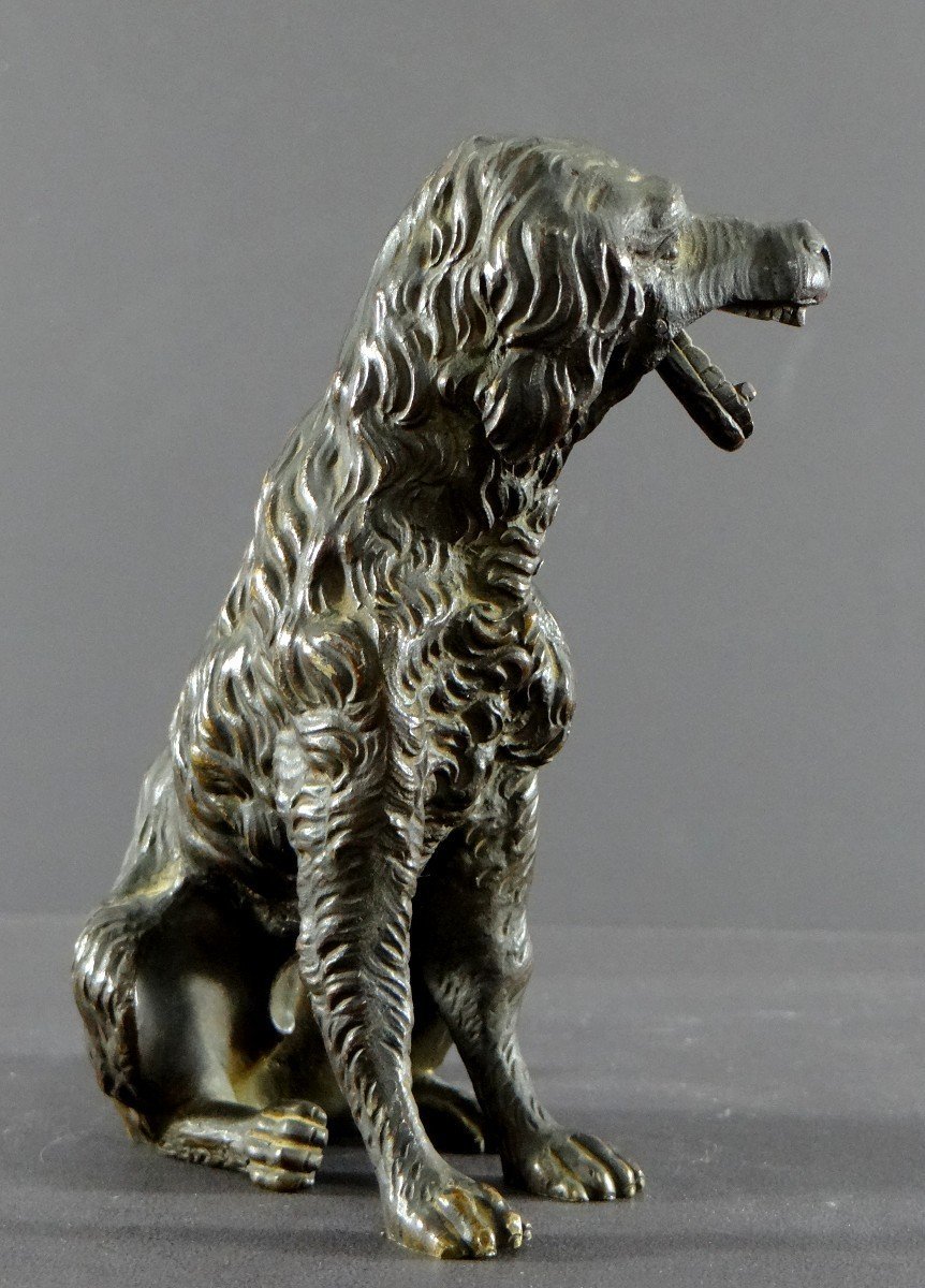France, Early 20th Century, Bronze Dog Statuette With A Movable Jaw.-photo-4
