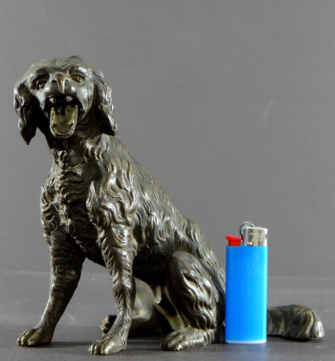 France, Early 20th Century, Bronze Dog Statuette With A Movable Jaw.-photo-4