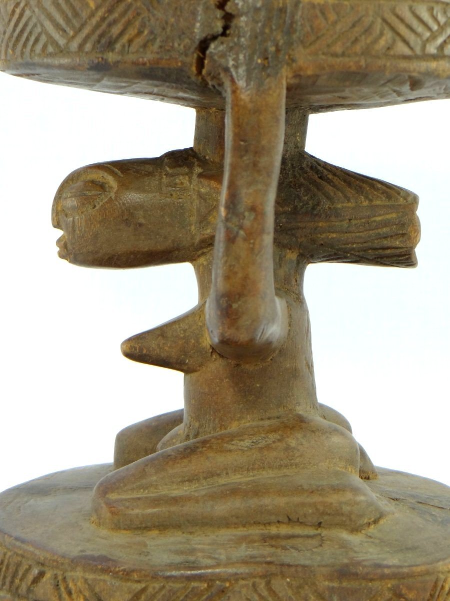 Rép. Dém. Du Congo, Peuple Luba/hemba, Siège Cariatide Bois Sculpté Personnage Féminin.-photo-2