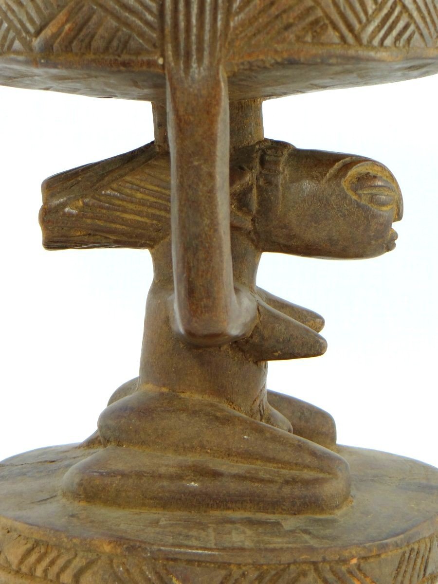 Rép. Dém. Du Congo, Peuple Luba/hemba, Siège Cariatide Bois Sculpté Personnage Féminin.-photo-4