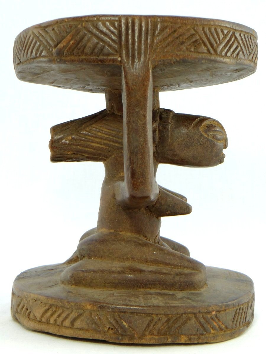 Rép. Dém. Du Congo, Peuple Luba/hemba, Siège Cariatide Bois Sculpté Personnage Féminin.-photo-5