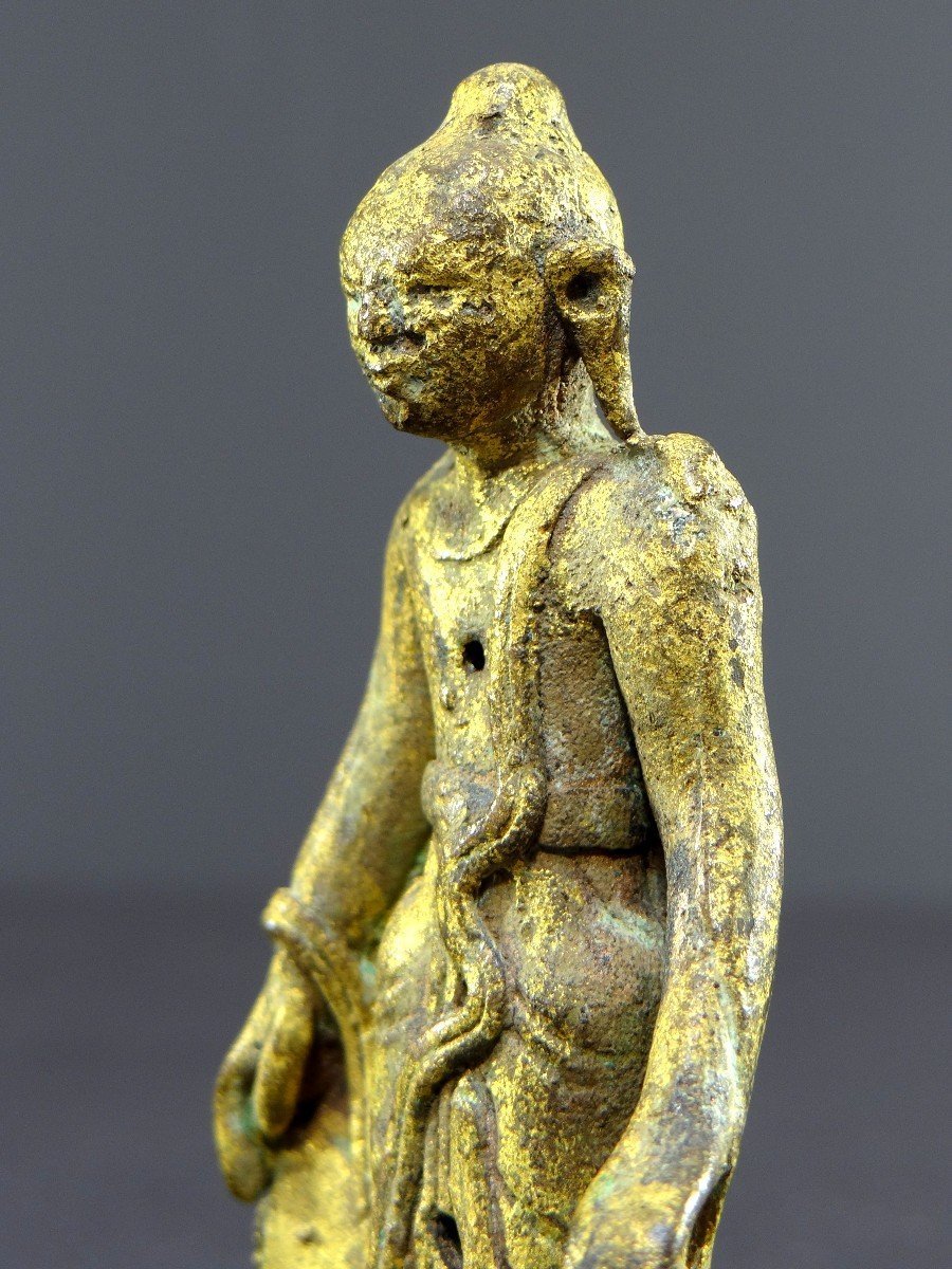 Myanmar, Bagan Region, 18th Century Or Earlier, Bronze Statue Depicting The Buddha.-photo-4