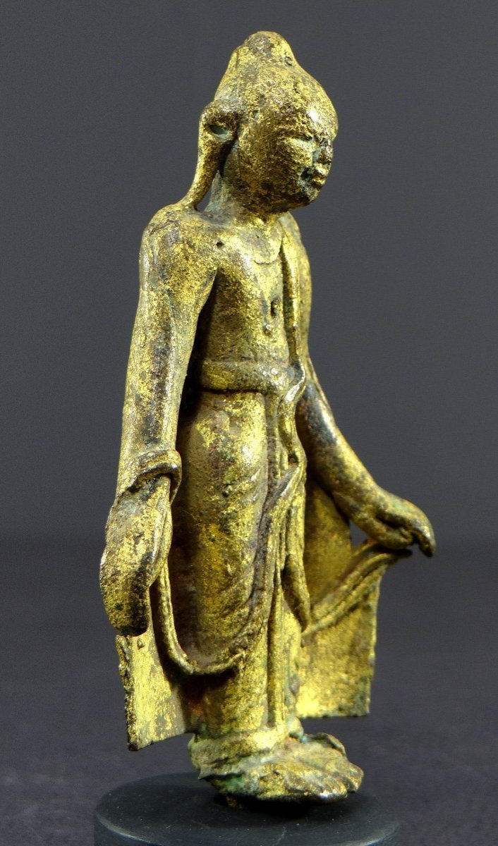 Myanmar, Bagan Region, 18th Century Or Earlier, Bronze Statue Depicting The Buddha.-photo-1