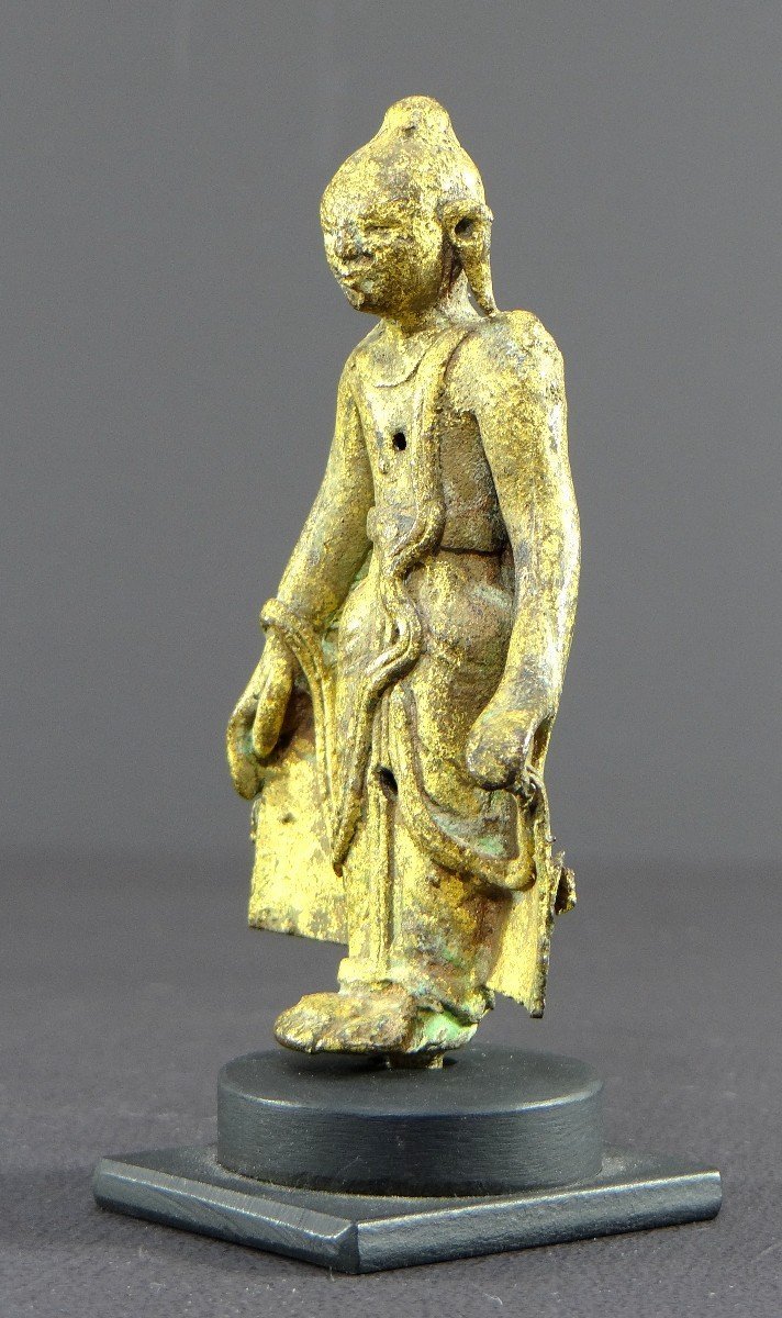 Myanmar, Bagan Region, 18th Century Or Earlier, Bronze Statue Depicting The Buddha.-photo-4