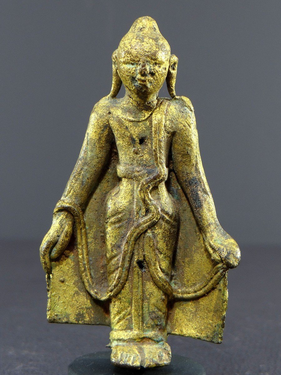 Myanmar, Bagan Region, 18th Century Or Earlier, Bronze Statue Depicting The Buddha.-photo-6