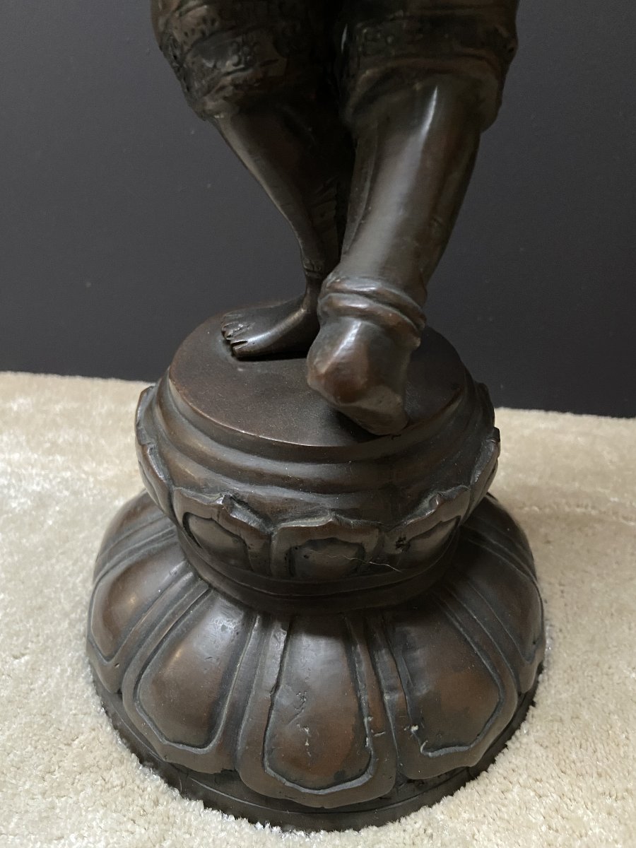 Thailand, Mid-20th Century, Bronze Bust Of A Dancer.-photo-3