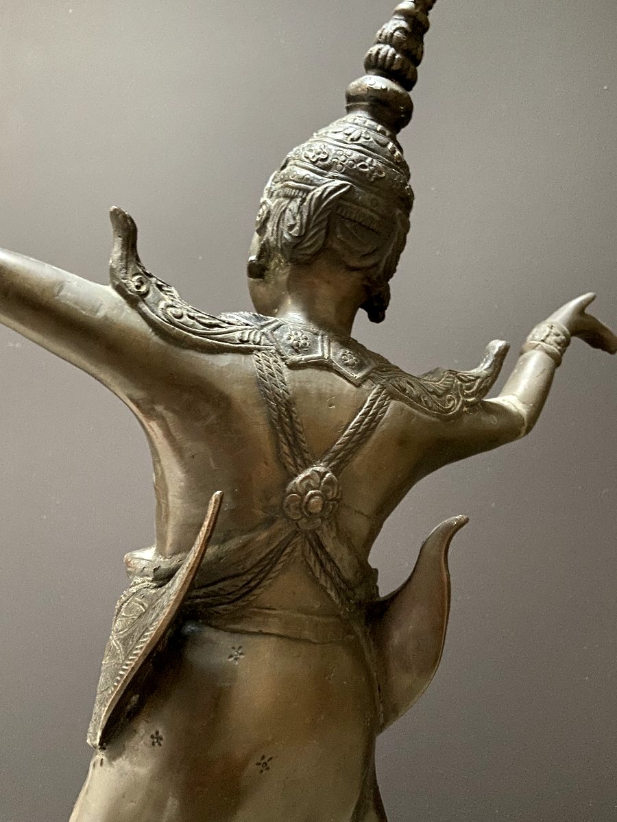 Thailand, Mid-20th Century, Bronze Bust Of A Dancer.-photo-1