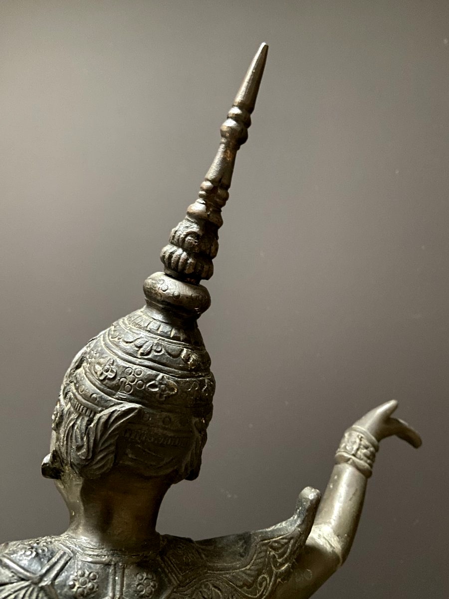 Thailand, Mid-20th Century, Bronze Bust Of A Dancer.-photo-7