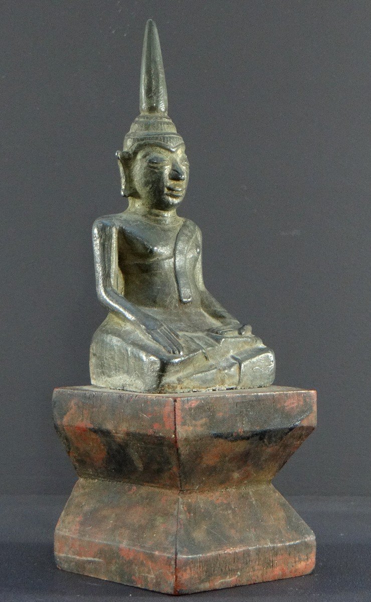 Laos, Début Du XIXème Siècle Ou Antérieur, Statue De Bouddha En Bronze.-photo-2