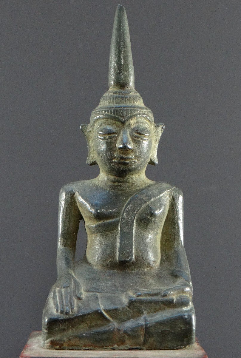 Laos, Début Du XIXème Siècle Ou Antérieur, Statue De Bouddha En Bronze.-photo-3
