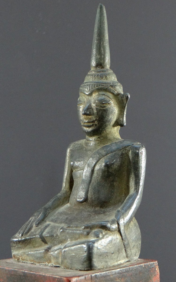 Laos, Début Du XIXème Siècle Ou Antérieur, Statue De Bouddha En Bronze.-photo-1