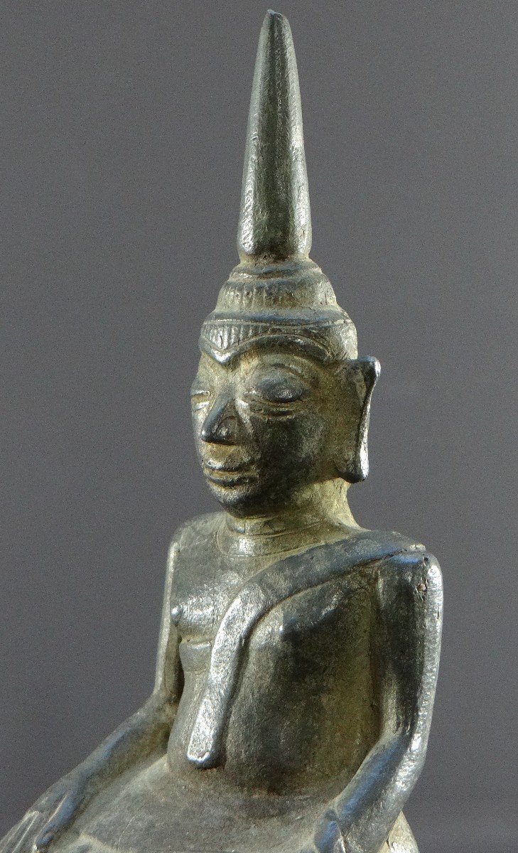 Laos, Début Du XIXème Siècle Ou Antérieur, Statue De Bouddha En Bronze.-photo-5