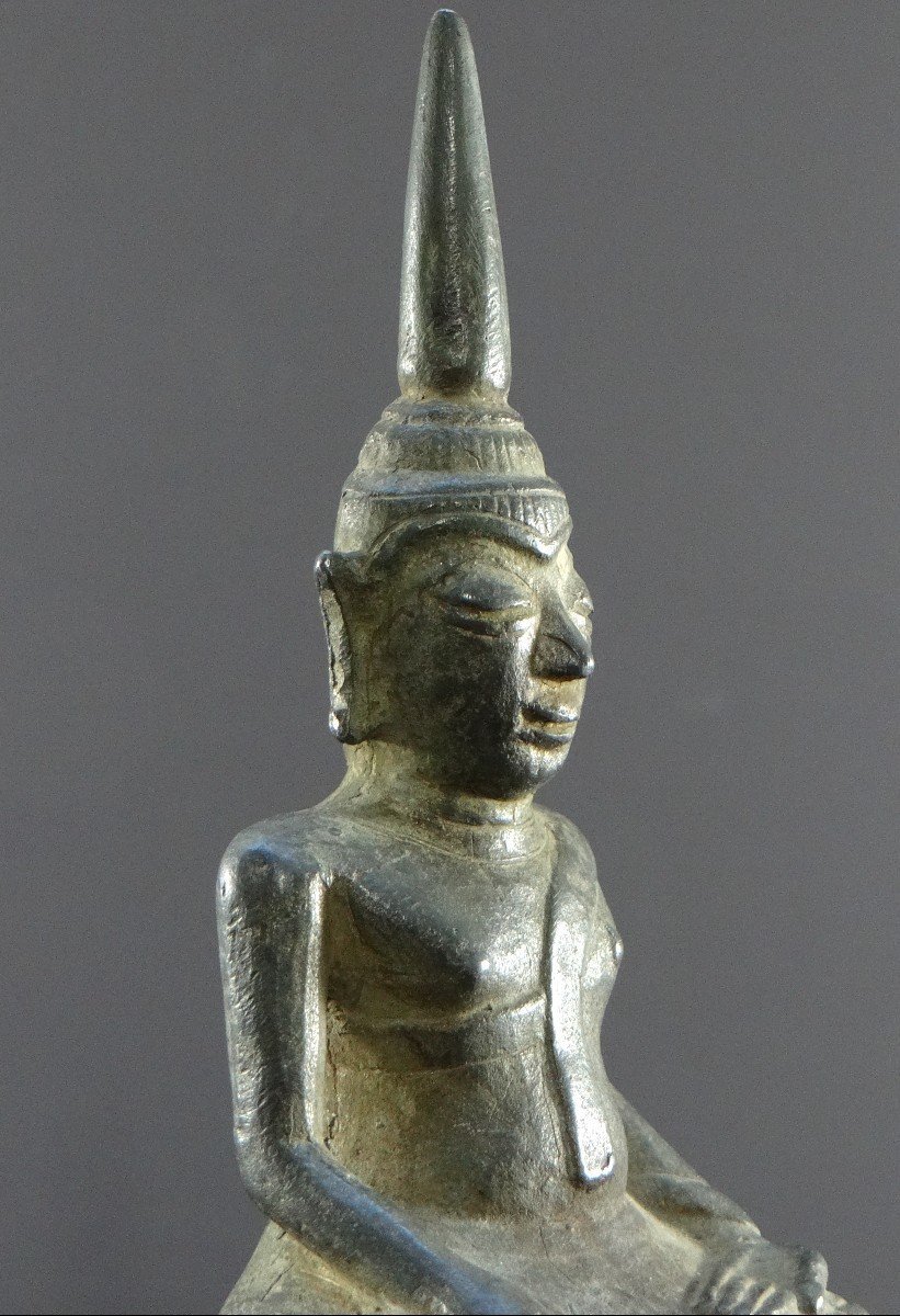 Laos, Début Du XIXème Siècle Ou Antérieur, Statue De Bouddha En Bronze.-photo-7