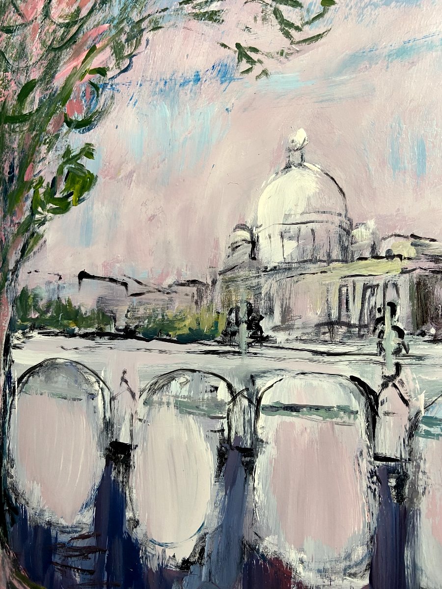 Mario Bonamici (1912–2002), Painting: View Of The Sant'angelo Bridge In Rome-photo-2