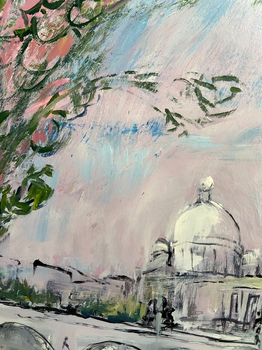 Mario Bonamici (1912–2002), Painting: View Of The Sant'angelo Bridge In Rome-photo-4