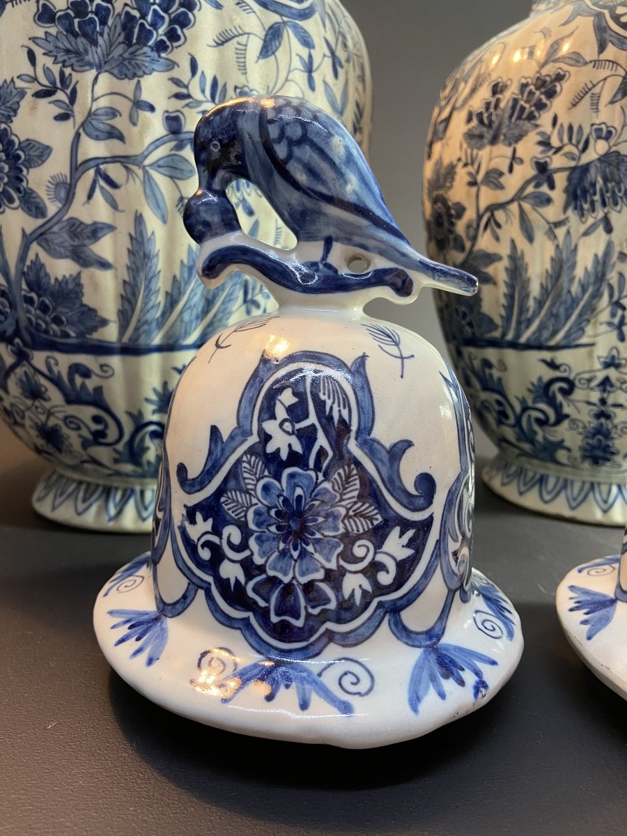 Early 20th Century, A Pair Of Vases From The Delft Manufactory With Floral Decoration.-photo-3