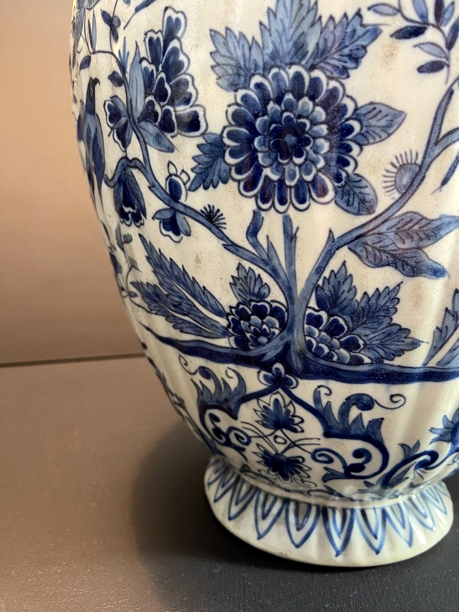 Early 20th Century, A Pair Of Vases From The Delft Manufactory With Floral Decoration.-photo-4