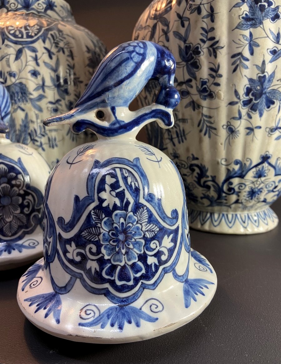 Early 20th Century, A Pair Of Vases From The Delft Manufactory With Floral Decoration.