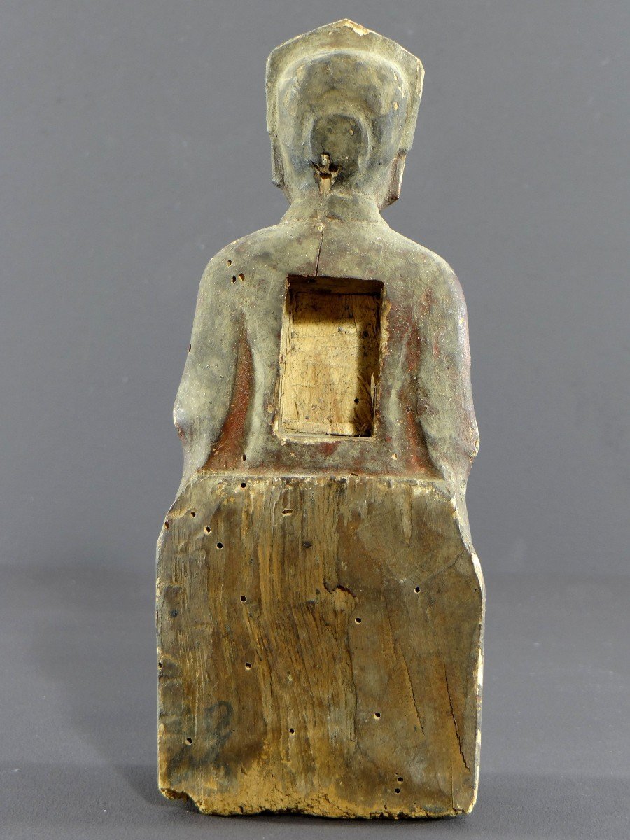 Chine, Fin Dynastie Ming, Début Dynastie Qing, Statue Taoïste Juge Des Enfers.-photo-4
