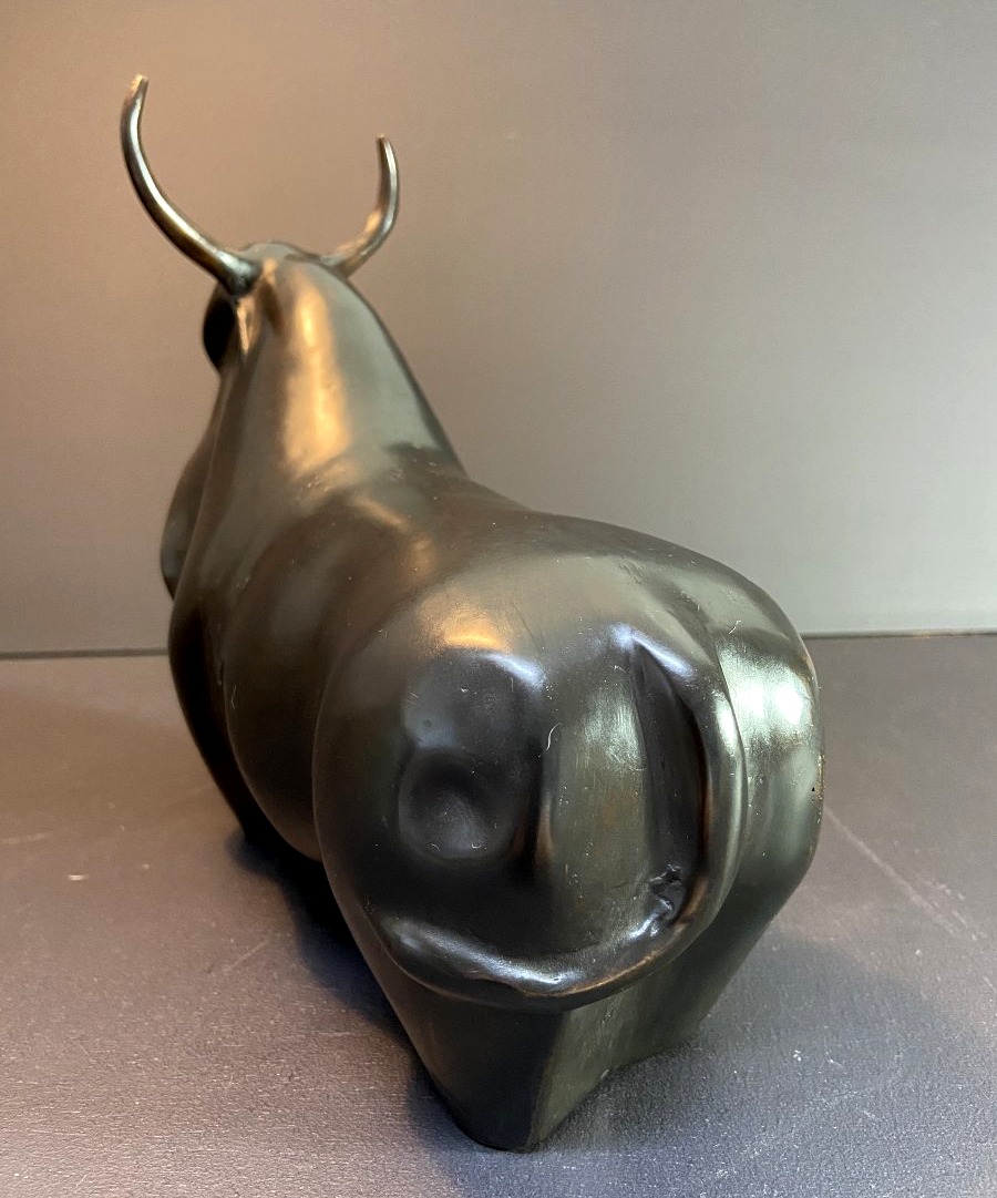 Netherlands, Bronze Medal Depicting A Bull With Clean, Simple Lines.-photo-3