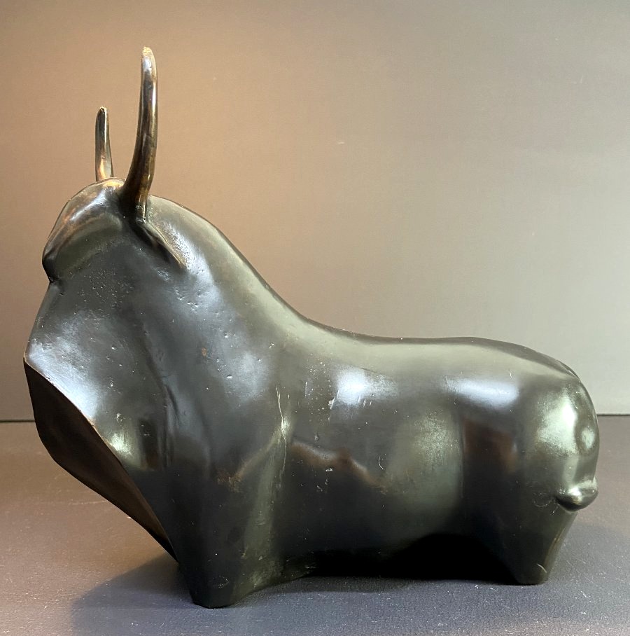 Netherlands, Bronze Medal Depicting A Bull With Clean, Simple Lines.-photo-6