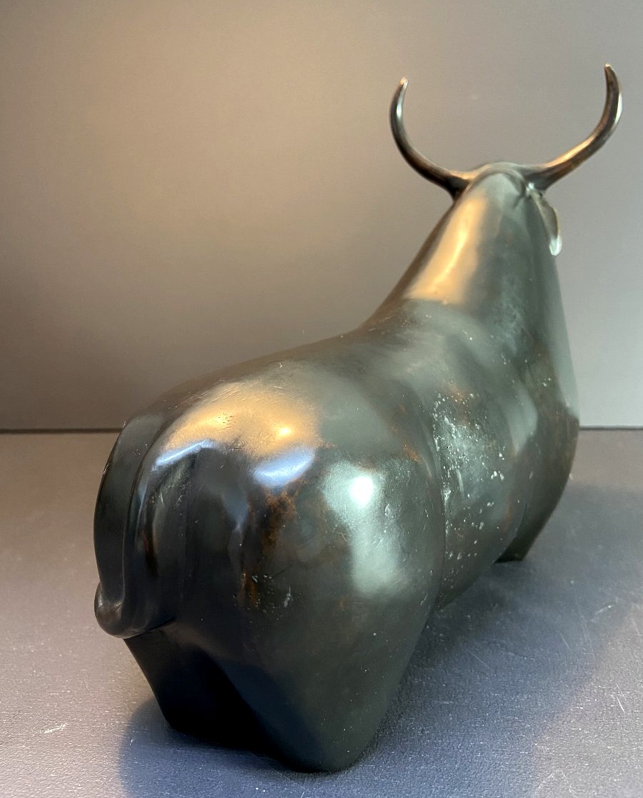 Netherlands, Bronze Medal Depicting A Bull With Clean, Simple Lines.-photo-7