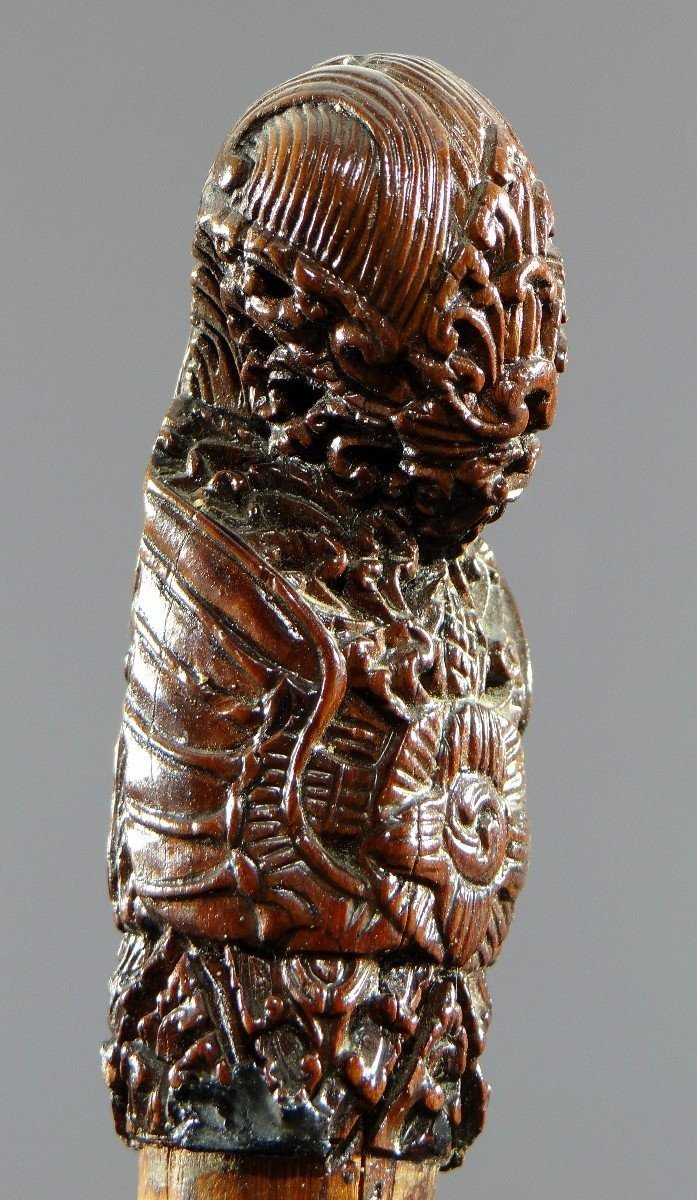 Indonésie, île De Bali, Fin Du XIXème-début Du XXème Siècle, Manche De Kris En Bois Sculpté.-photo-4