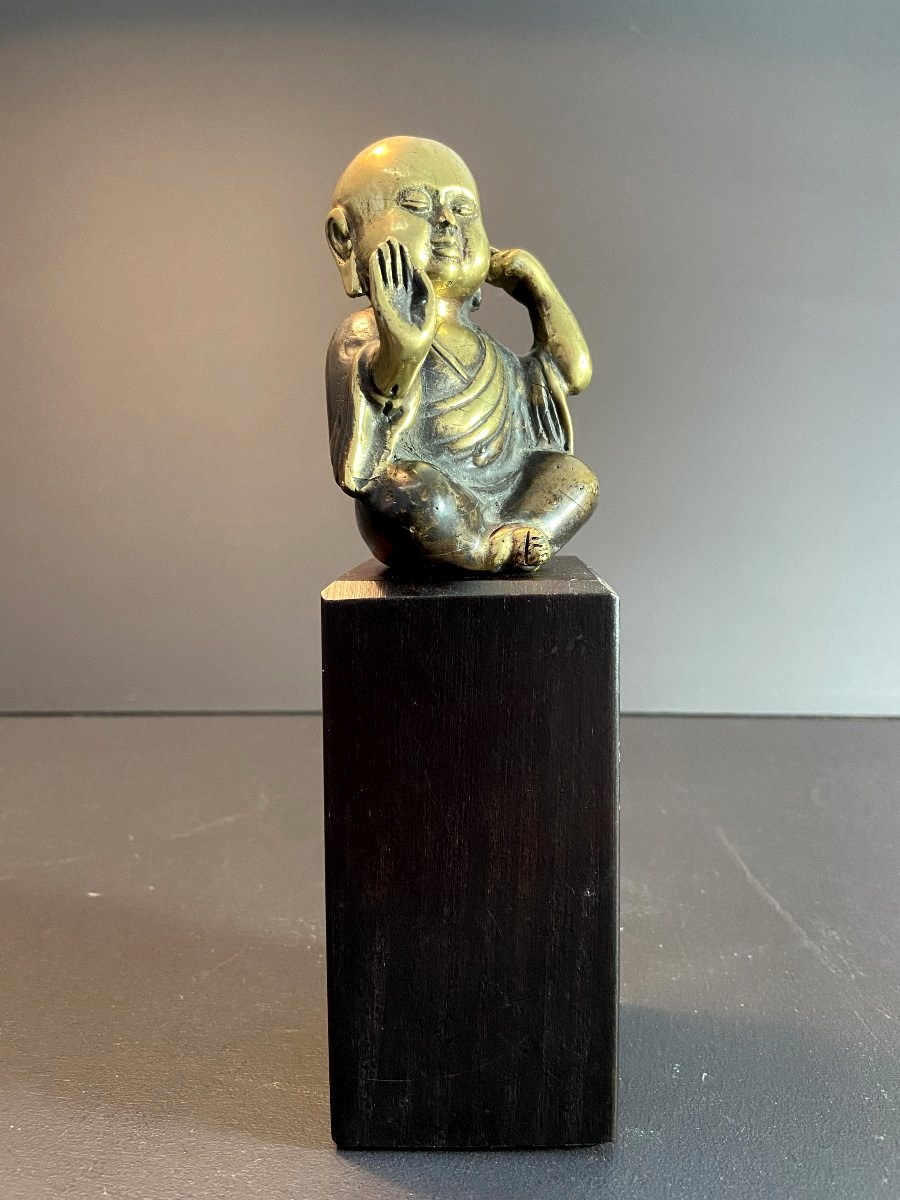 China, Mid-20th Century; A Copper Alloy Sculpture Depicting A Buddhist Monk.-photo-4
