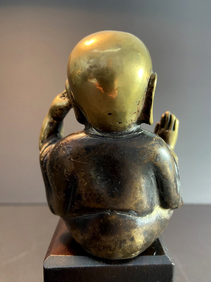 China, Mid-20th Century; A Copper Alloy Sculpture Depicting A Buddhist Monk.-photo-1