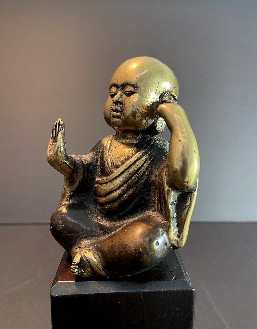 China, Mid-20th Century; A Copper Alloy Sculpture Depicting A Buddhist Monk.