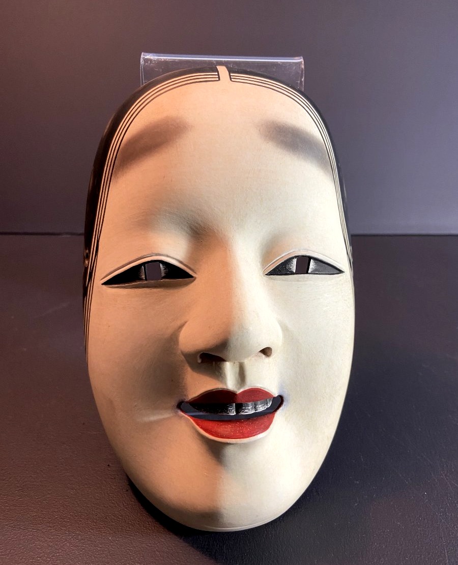 Japon, Milieu Du XXème Siècle, Masque De Théâtre Du Noh Personnage Ko-omote En Bois Polychrome.-photo-4