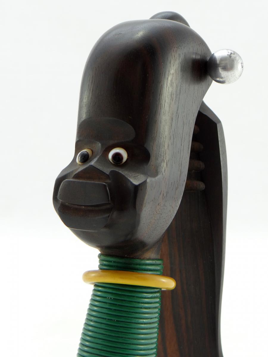 1930s, Africanist Nutcracker In Macassar Ebony.-photo-4