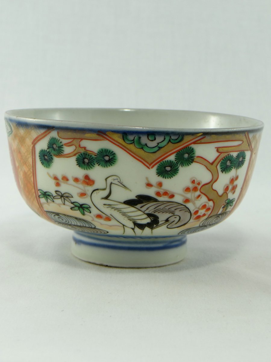 Japon, XIXème Siècle, Bol En Porcelaine Décor d'Échassiers. -photo-2