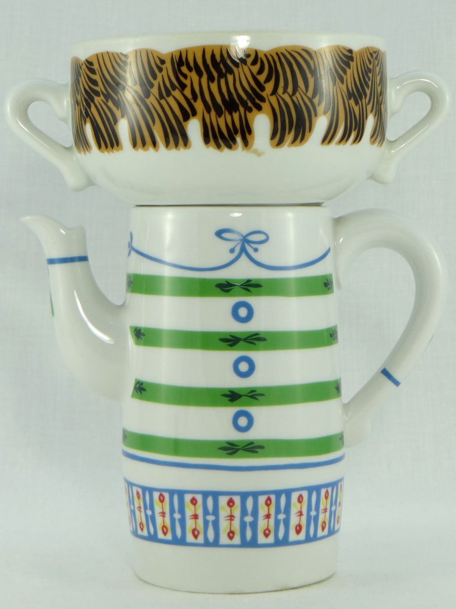 Porcelaine De Paris 1970, Ear Cup And Teapot Set By Jean Hury (2).-photo-4