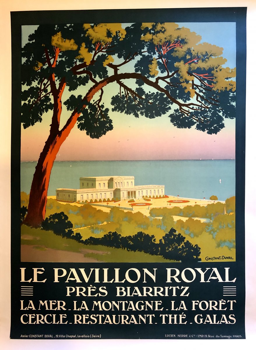 Affiche 1920 Le Pavillon Royal Près Biarritz Par Constant-duval (1877-1956).-photo-2